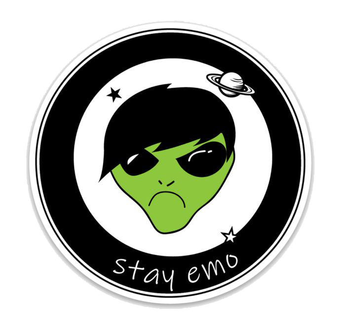 Stay Emo Alien Sticker