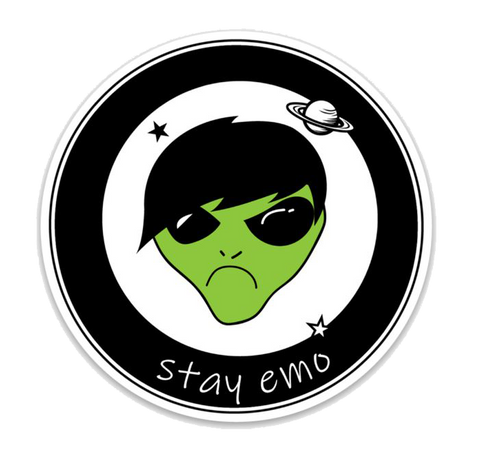Stay Emo Alien Sticker